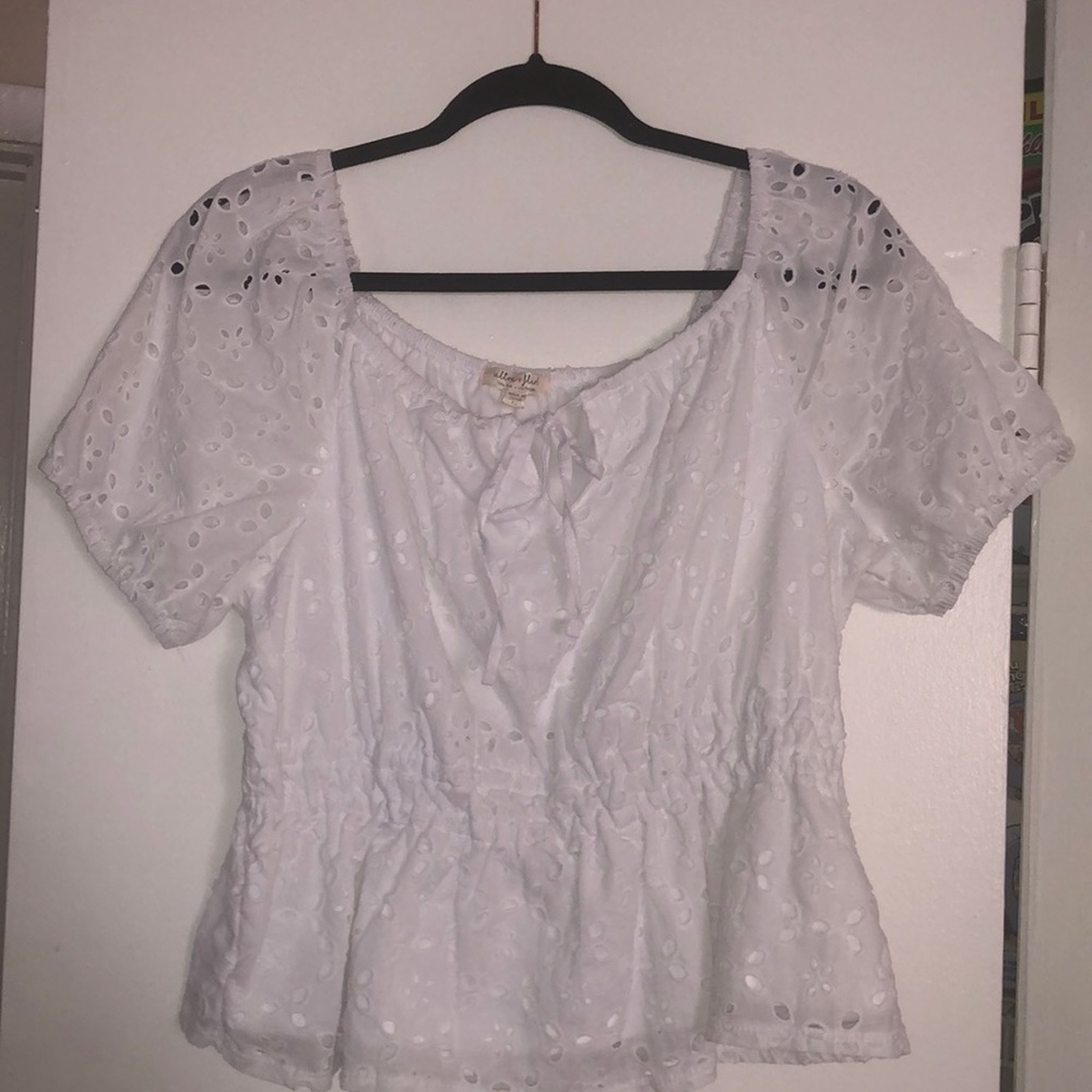 Off Shoulder Peplum White Summer Top | XL